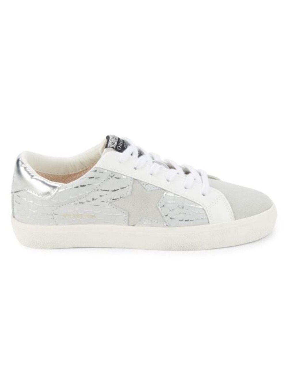 Vintage Havana-Edge Croc Embossed Leather Sneakers-size 7.5 Gray/white-Brand New - Picture 10 of 14